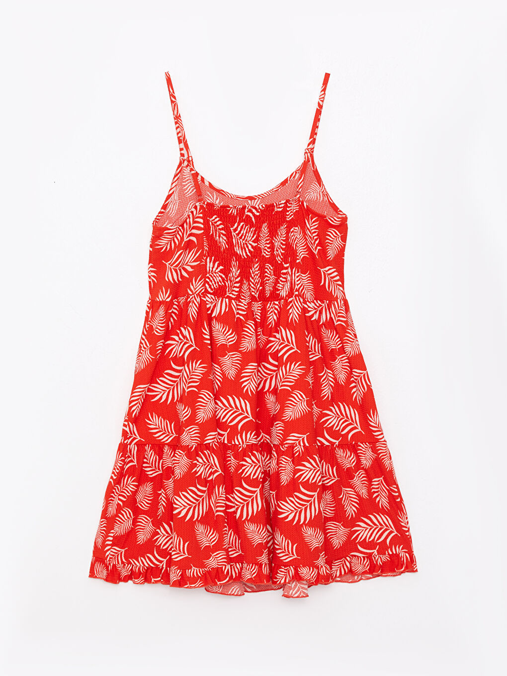 Plus Size U Neck Floral Strap Crinkle Women's Dress-6