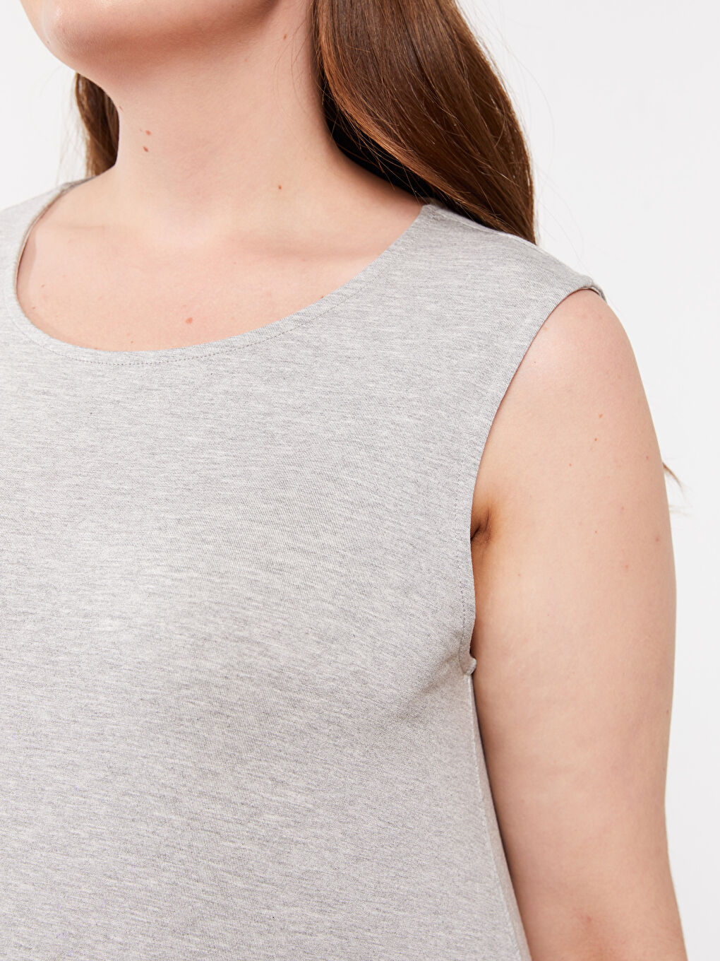 فستان مستقيم بدون أكمام برقبة دائرية بمقاسات كبيرة للسيدات-7