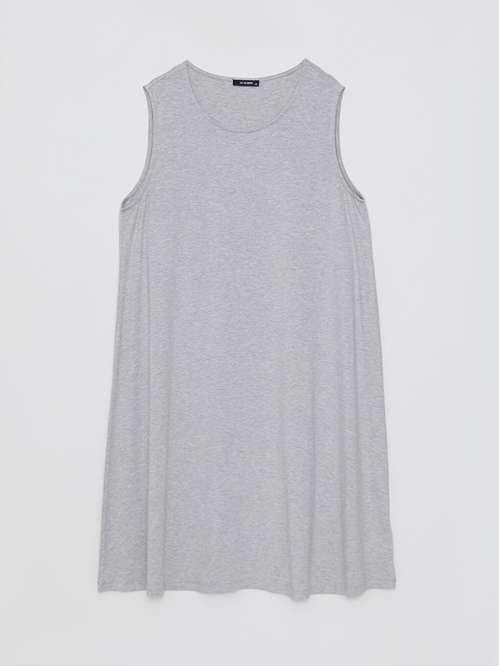 فستان مستقيم بدون أكمام برقبة دائرية بمقاسات كبيرة للسيدات-10