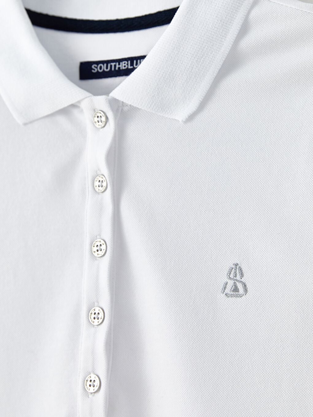 Beyaz Polo Yaka Nakışlı Kısa Kollu Pamuklu Kadın Elbise-8