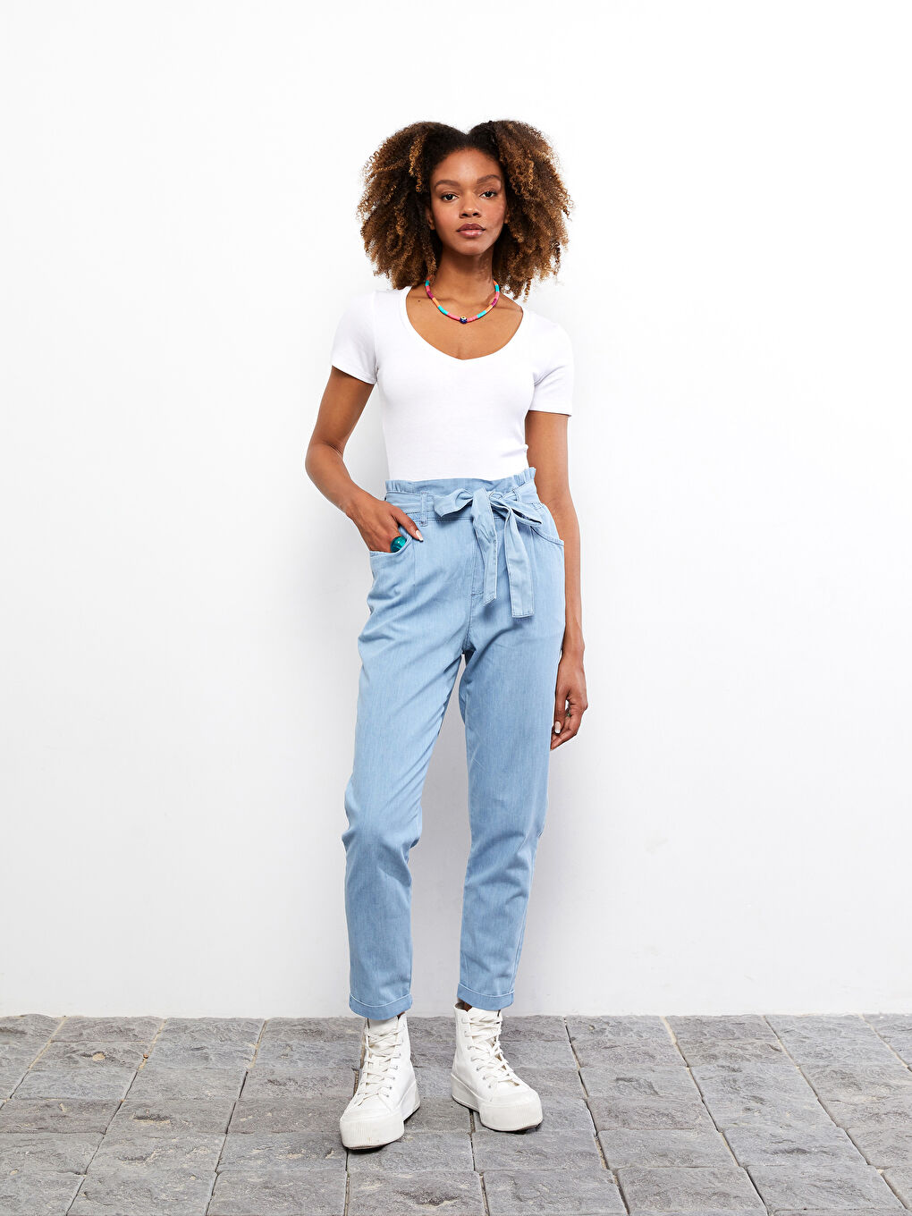 High Waist Paperbag Women's Rodeo Jeans-1