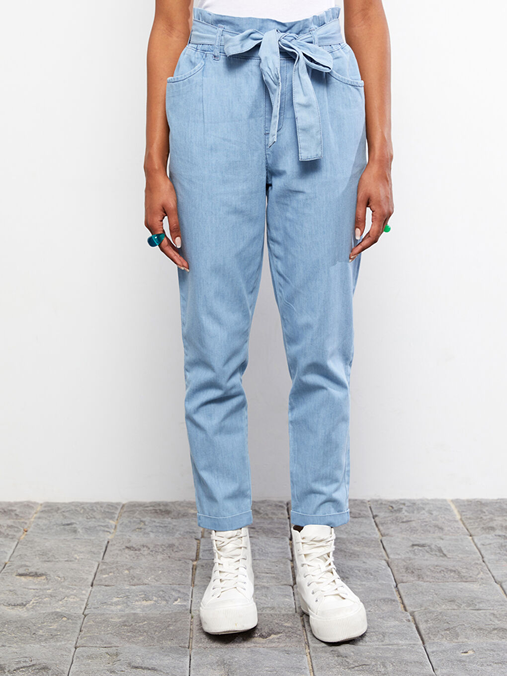 High Waist Paperbag Women's Rodeo Jeans-3