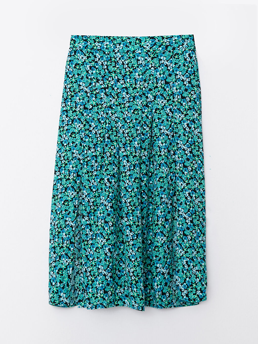 Zippered Waist Floral Viscose Women Skirt -S2J952Z8-LQJ