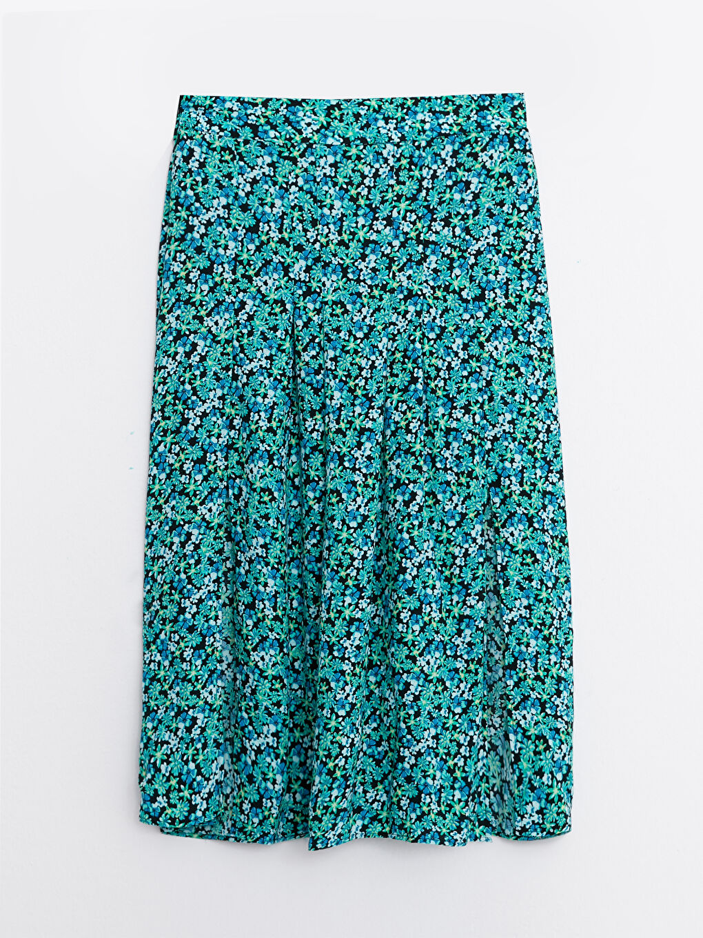 Zippered Waist Floral Viscose Women Skirt -S2J952Z8-LQJ