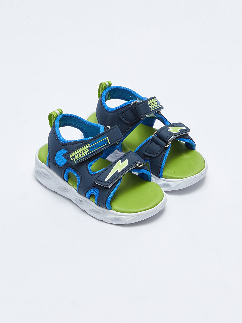 Işıklı Cırt Cırtlı Erkek Bebek Sandalet-1