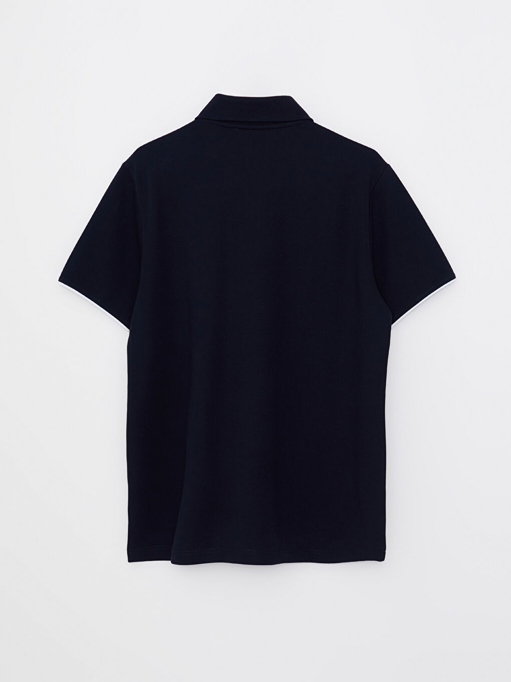 Siyah Polo Yaka Kısa Kollu Erkek Tişört-6