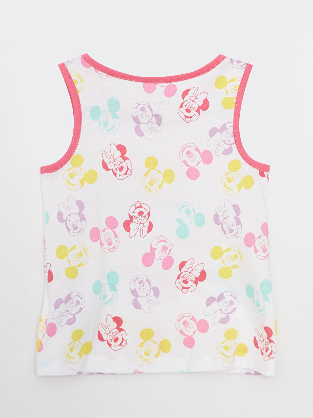 Дөңгелек жағалы минни мен микки маус принтті қыз балаға арналған майка-1