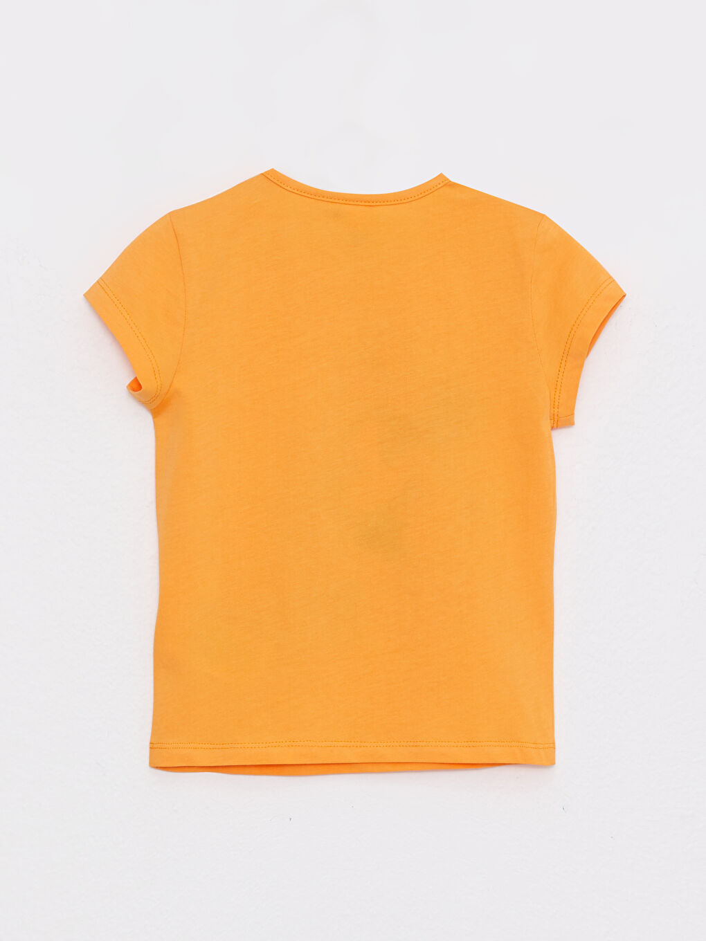 Turuncu Bisiklet Yaka Kısa Kol Minnie Mouse Baskılı Pamuklu Kız Bebek Tişört-4