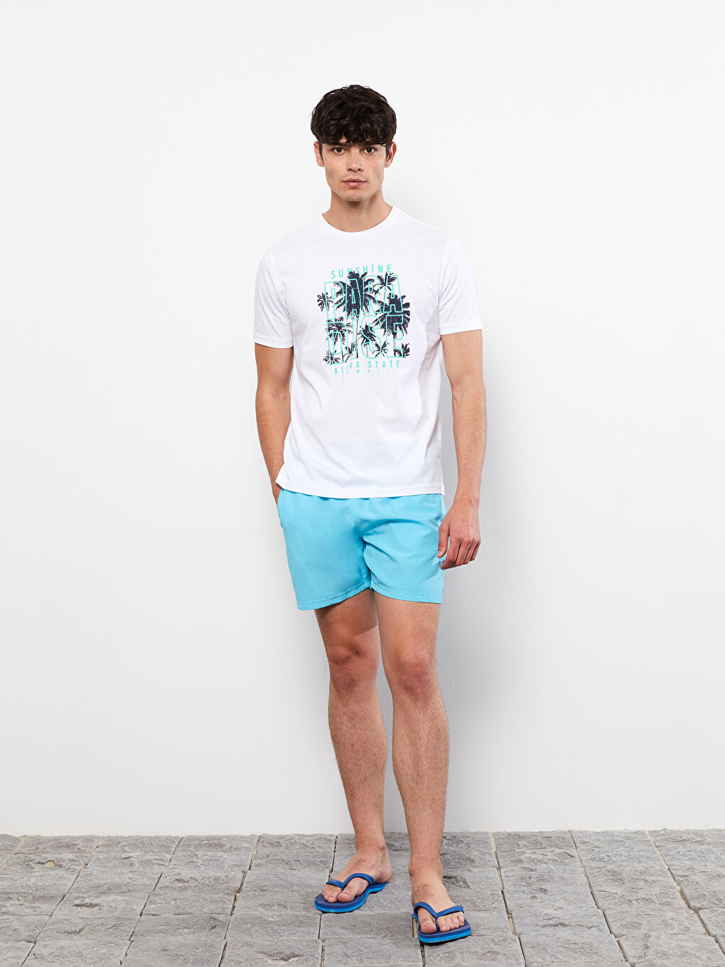 Футболка Мужская с Круглым Вырезом, Коротким Рукавом, С Принтом, Из Гребенного Хлопка-2