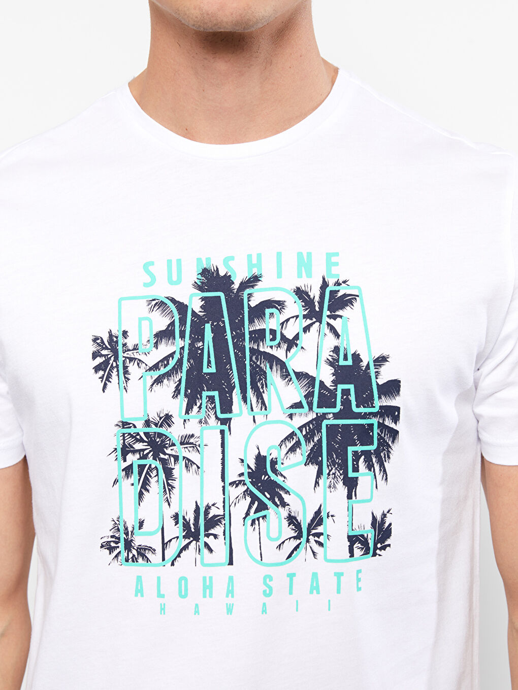 Футболка Мужская с Круглым Вырезом, Коротким Рукавом, С Принтом, Из Гребенного Хлопка-3