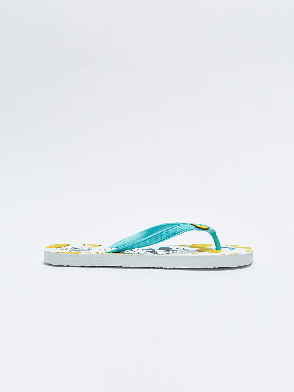 Beyaz Minnie Mouse Lisanslı Baskılı Parmak Arası Kadın Plaj Terliği-1