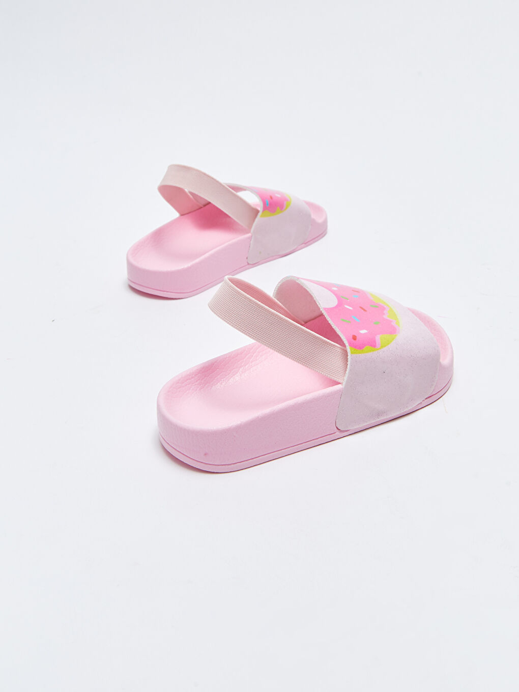 Pembe Tek Bantlı Lastikli Kız Bebek Plaj Terliği-4