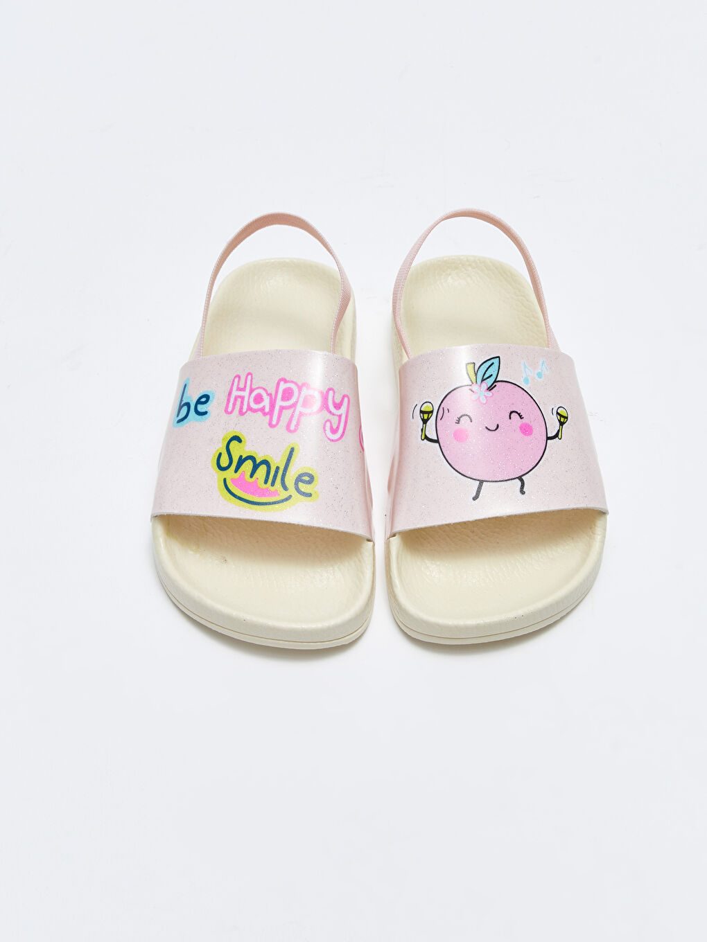 Șlapi de Plajă pentru Bebeluși Fete cu Bandă Elastică Simplă-2