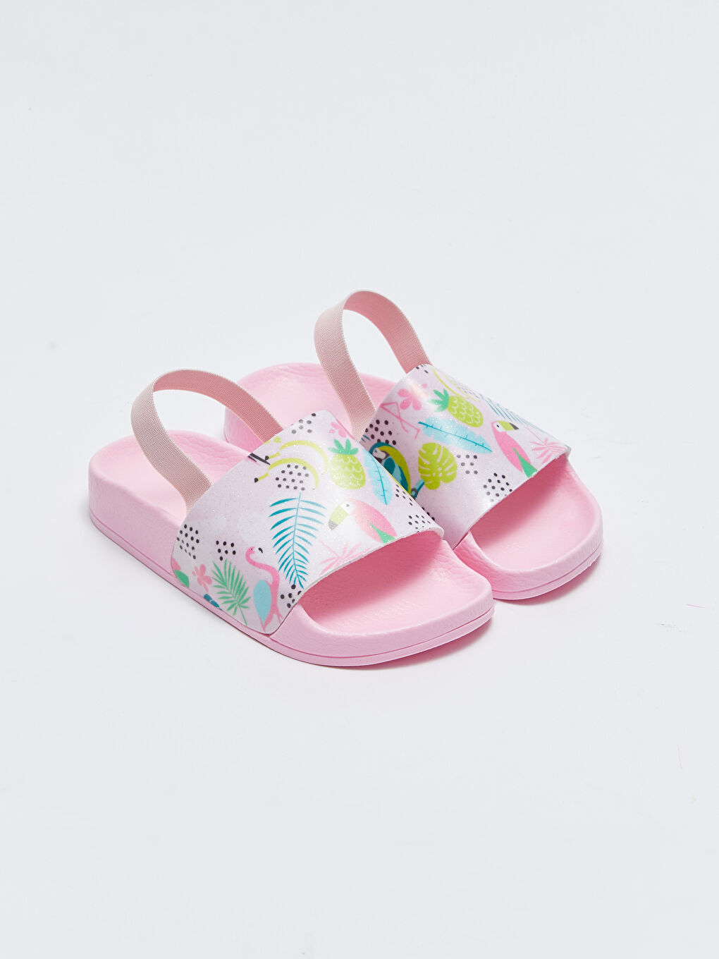 Pembe Tek Bantlı Lastikli Kız Bebek Plaj Terliği