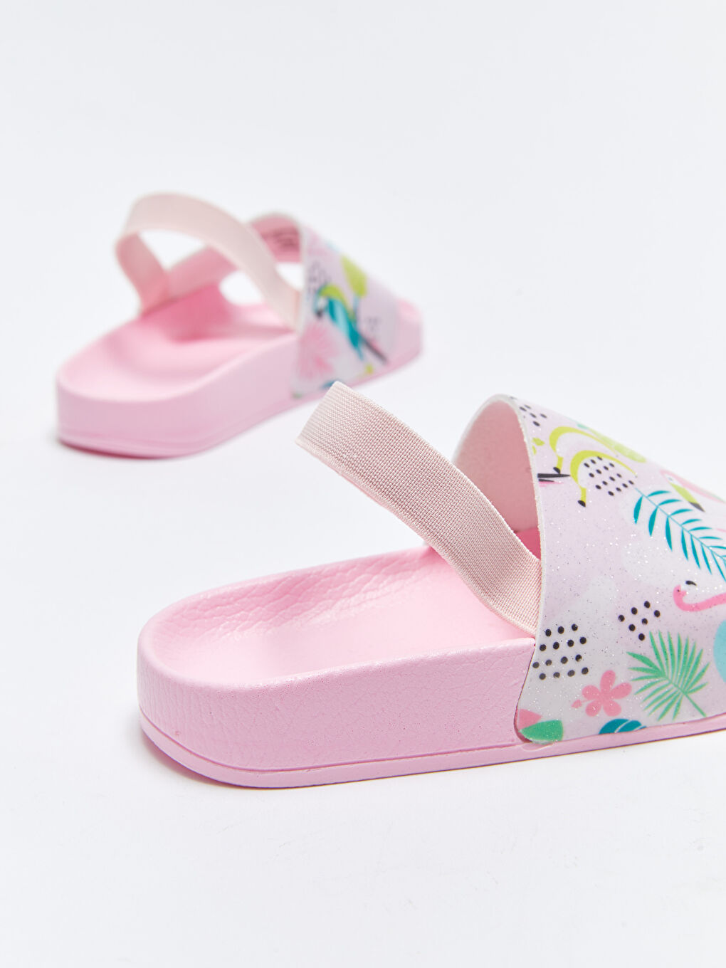 Pembe Tek Bantlı Lastikli Kız Bebek Plaj Terliği-4