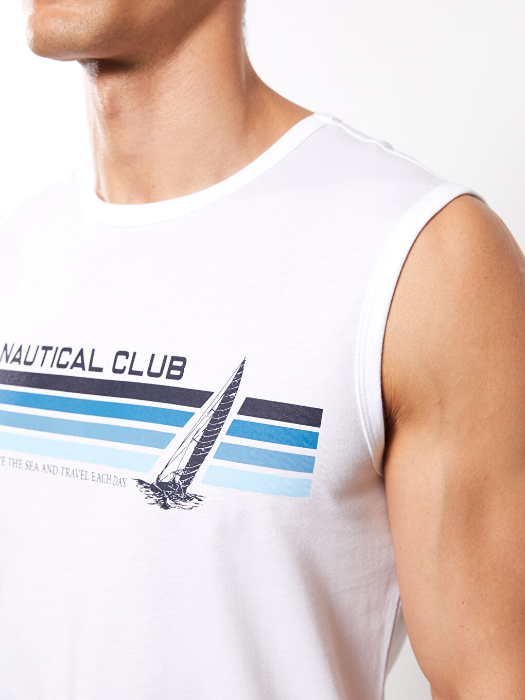 Crew Neck Printed Men's Sleeveless T-Shirt-3