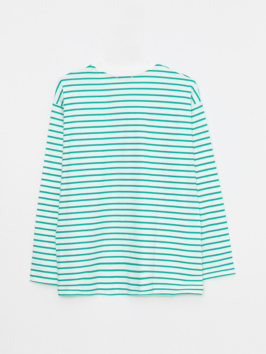 Yeşil Bisiklet Yaka Çizgili Uzun Kollu Kadın Tunik-6