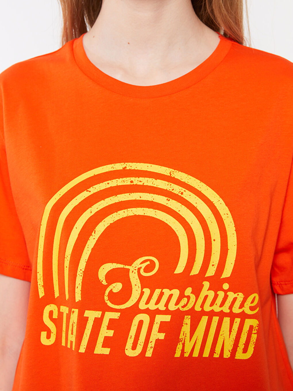 Футболка с круглым вырезом, с принтом, с коротким рукавом, из хлопка, для женщин-2