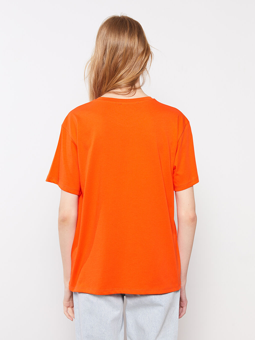 Футболка с круглым вырезом, с принтом, с коротким рукавом, из хлопка, для женщин-3