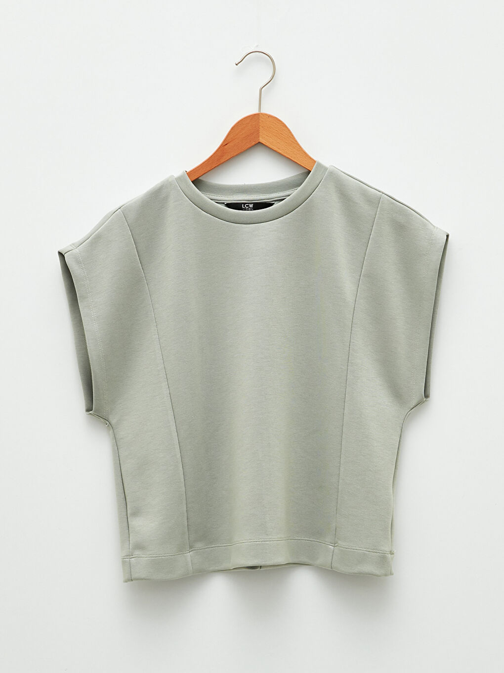 Crew Neck Plain Short Sleeve Women's T-Shirt-5