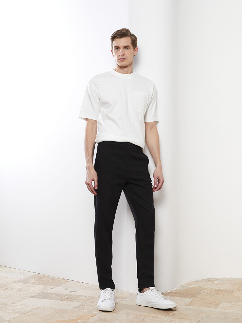 Siyah Slim Fit Erkek Pantolon-1