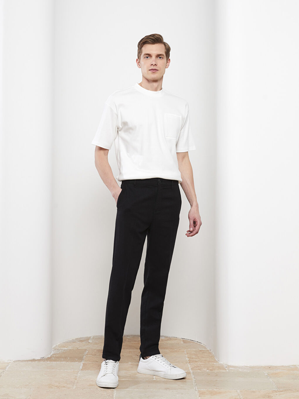 Siyah Slim Fit Erkek Pantolon-3