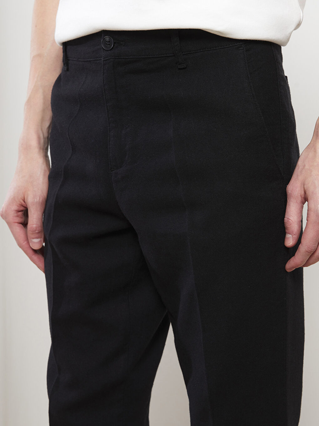 Siyah Slim Fit Erkek Pantolon-7