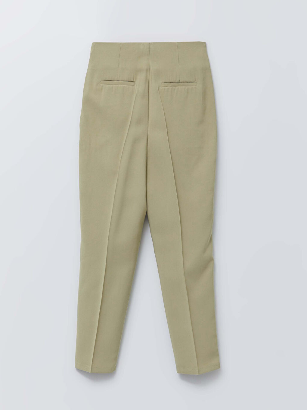 Yeşil Yüksek Bel Standart Fit Düz Gabardin Kadın Pantolon-6