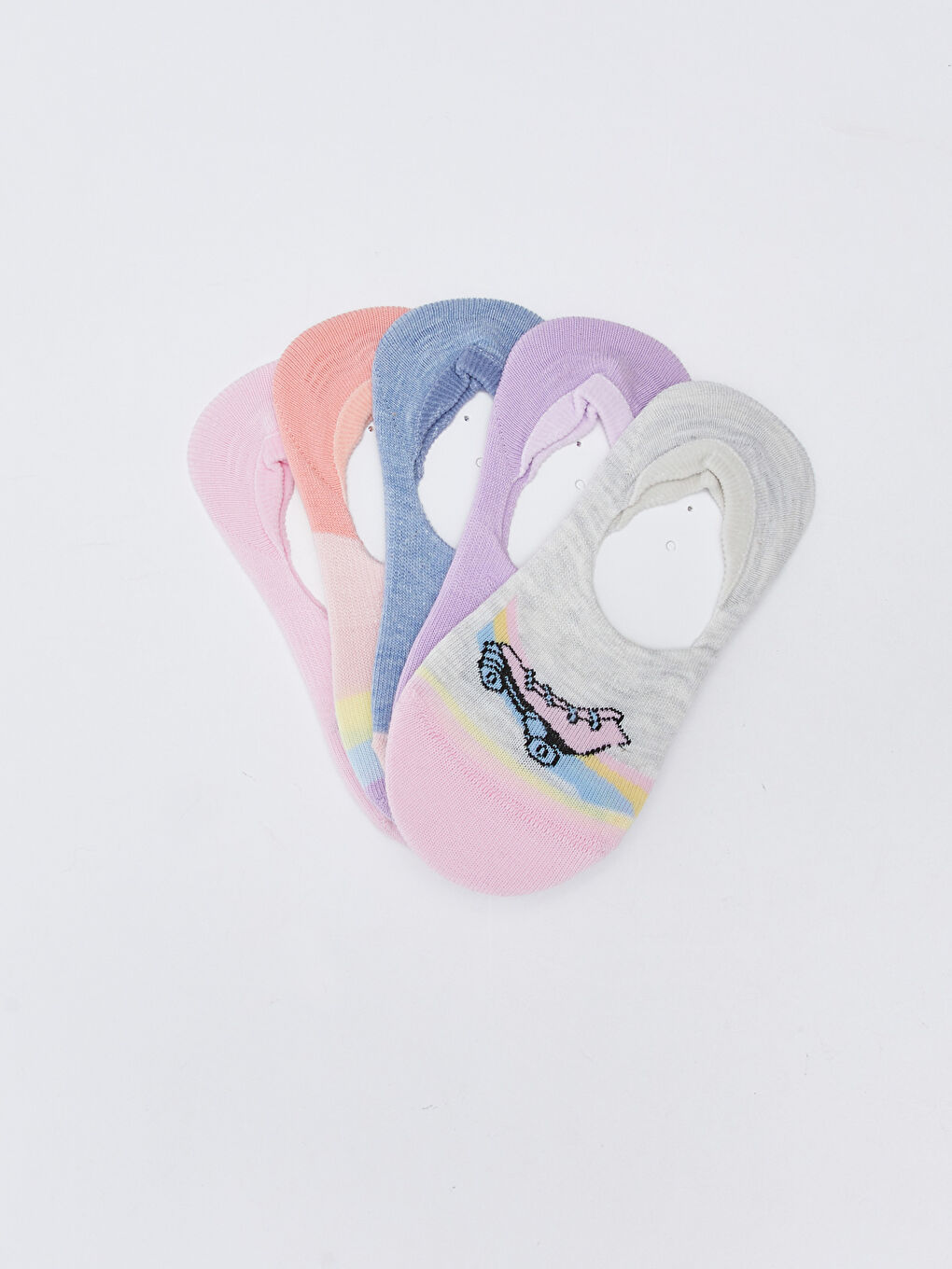 LCW Kids Patterned Girls' Invisible Socks 5 Pack -S2JA60Z4-LAL