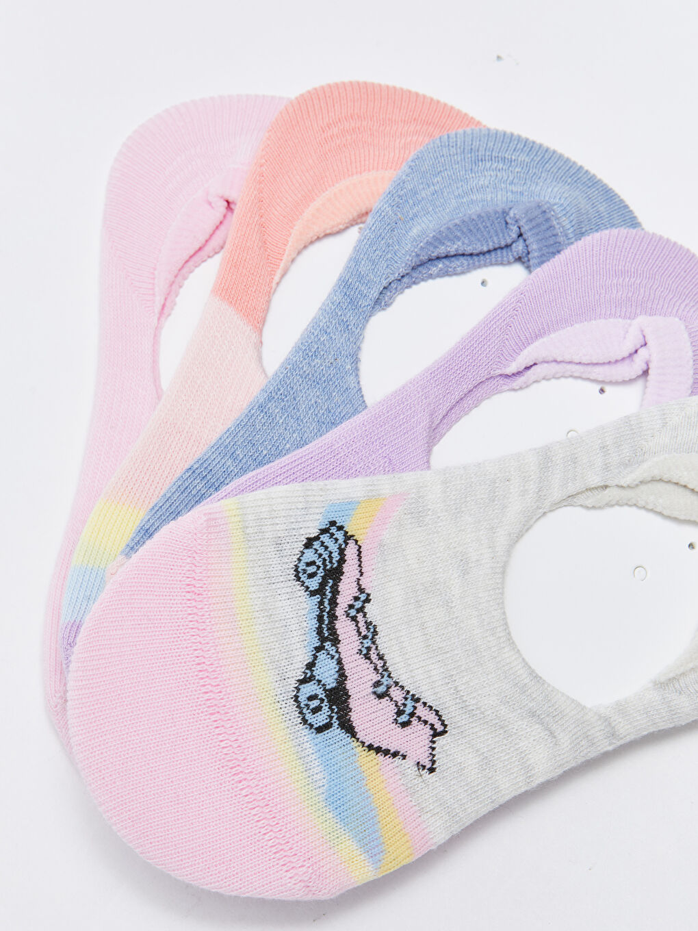 LCW Kids Patterned Girls' Invisible Socks 5 Pack -S2JA60Z4-LAL
