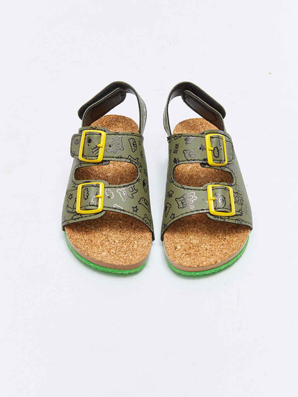 Haki Baskılı Cırt Cırtlı Erkek Bebek Sandalet-2