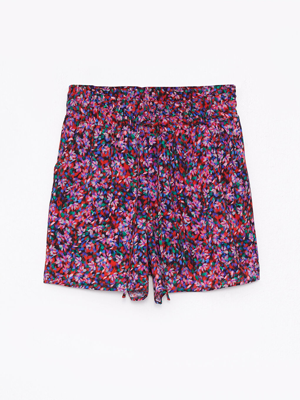 Elastic Waist Floral Viscose Women's Bermuda Shorts -S2JA78Z8-LTQ