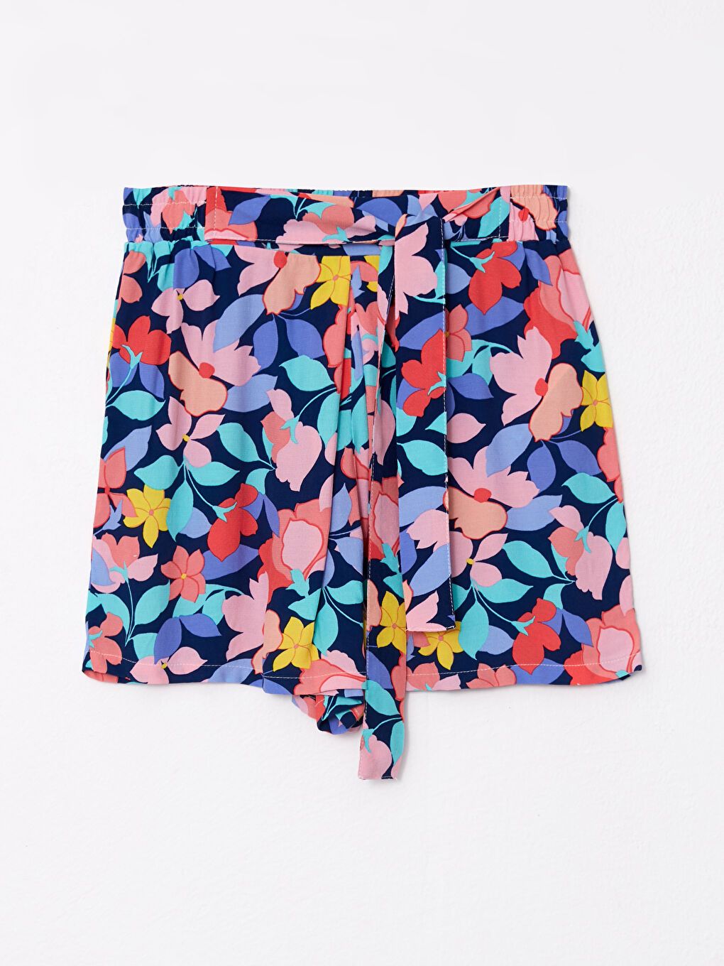 Elastic Waist Patterned Viscose Women's Shorts -S2JA79Z8-LSJ