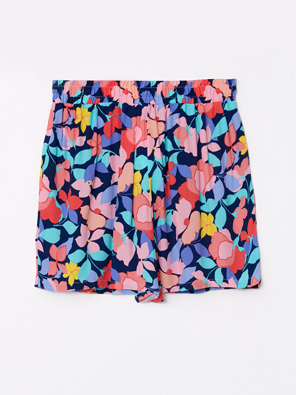 Elastic Waist Patterned Viscose Women's Shorts -S2JA79Z8-LSJ