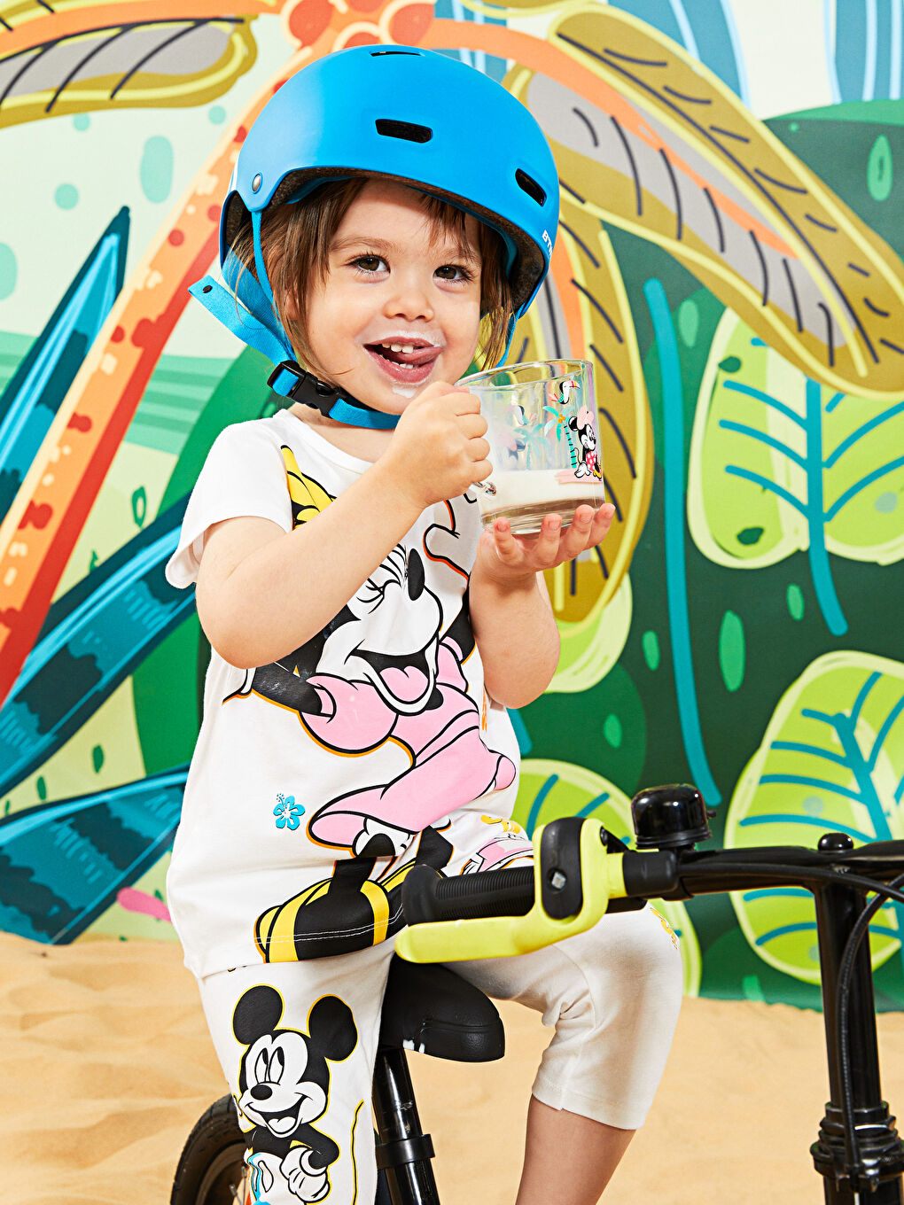 Crew Neck Short Sleeve Minnie Mouse Printed Baby Girls' T-Shirt-3