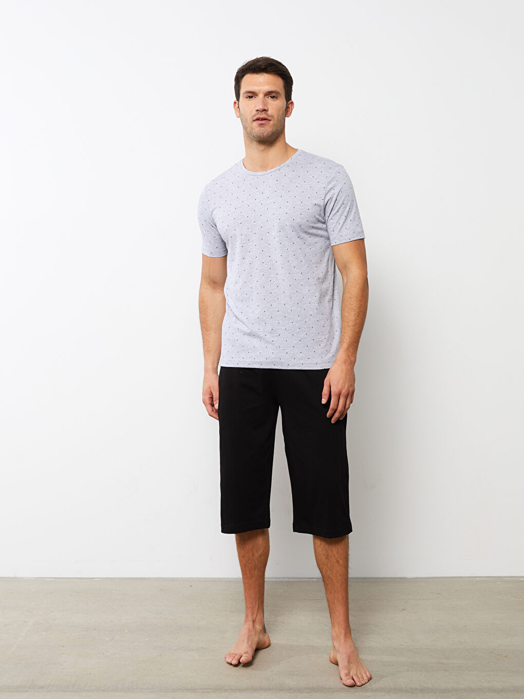 Gri Standart Kalıp Erkek Pijama Takım