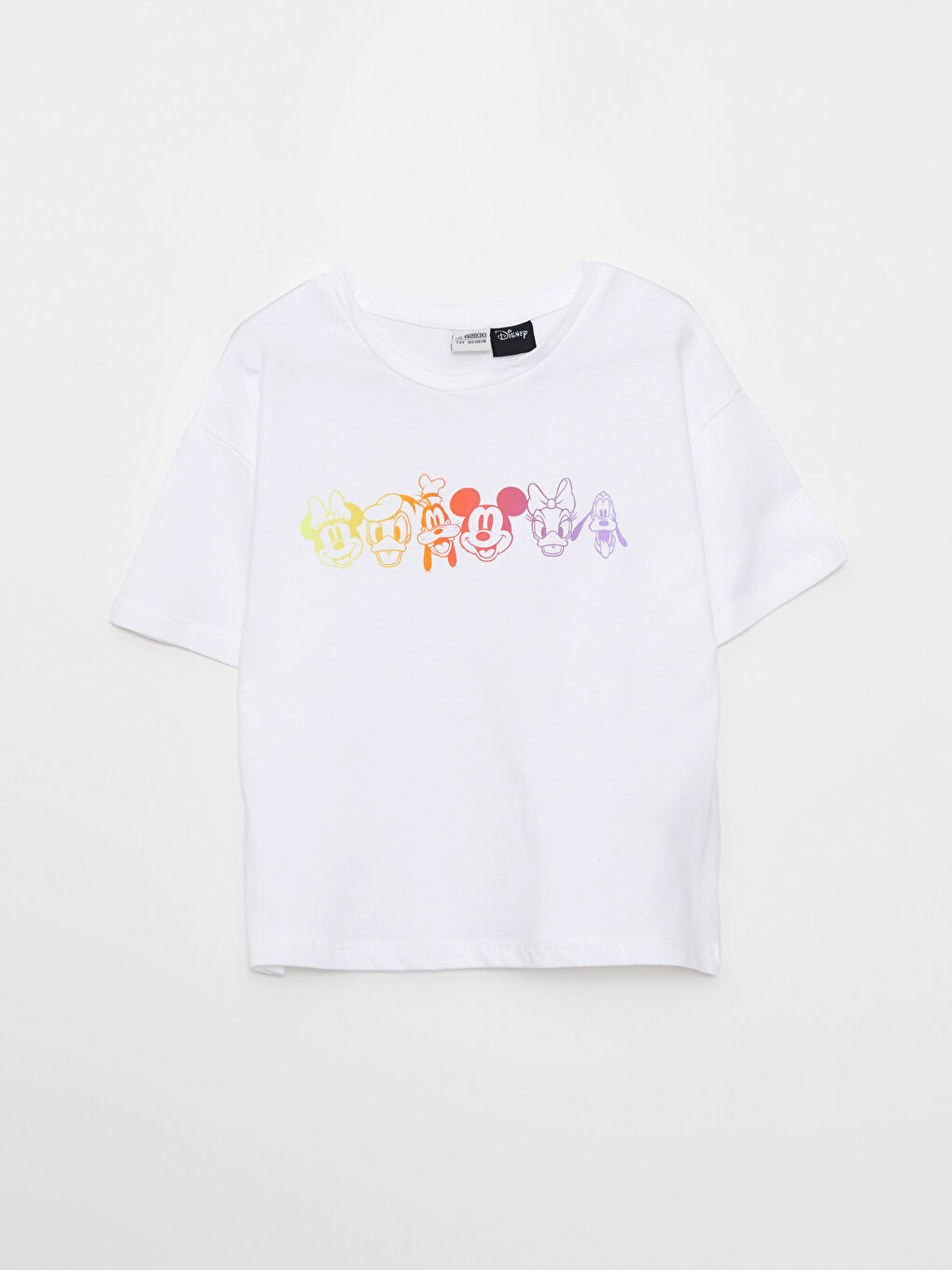 Crew Neck Minnie and Friends Printed Short Sleeve Cotton Girls' T-Shirt -S2JB14Z4-FFB