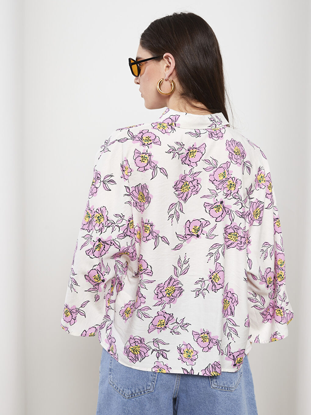 Front Button Closure Floral Women's Shirt-4