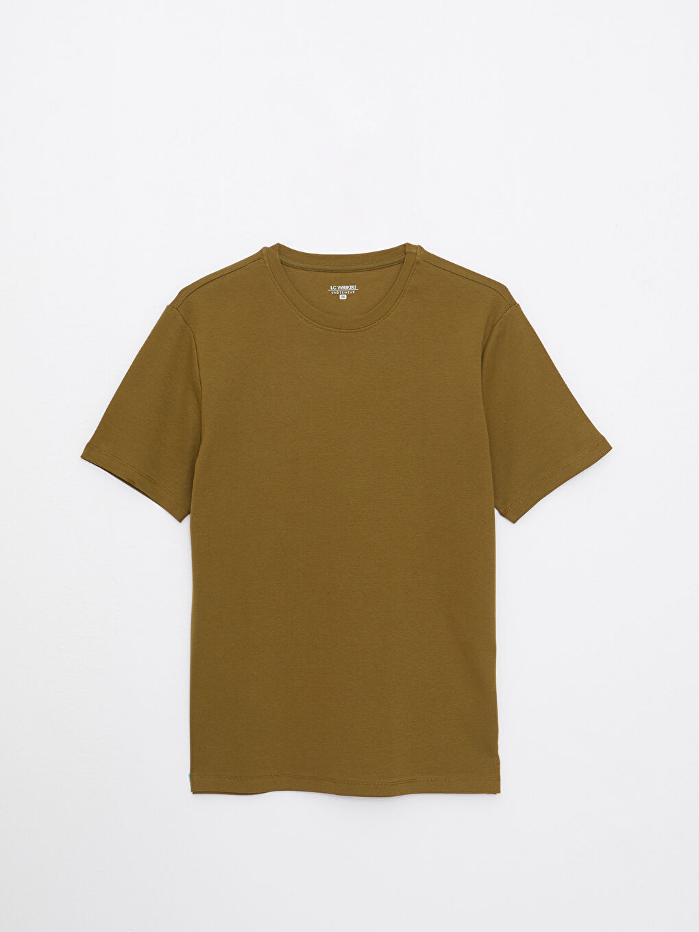 Haki Bisiklet Yaka Kısa Kollu Erkek Atlet