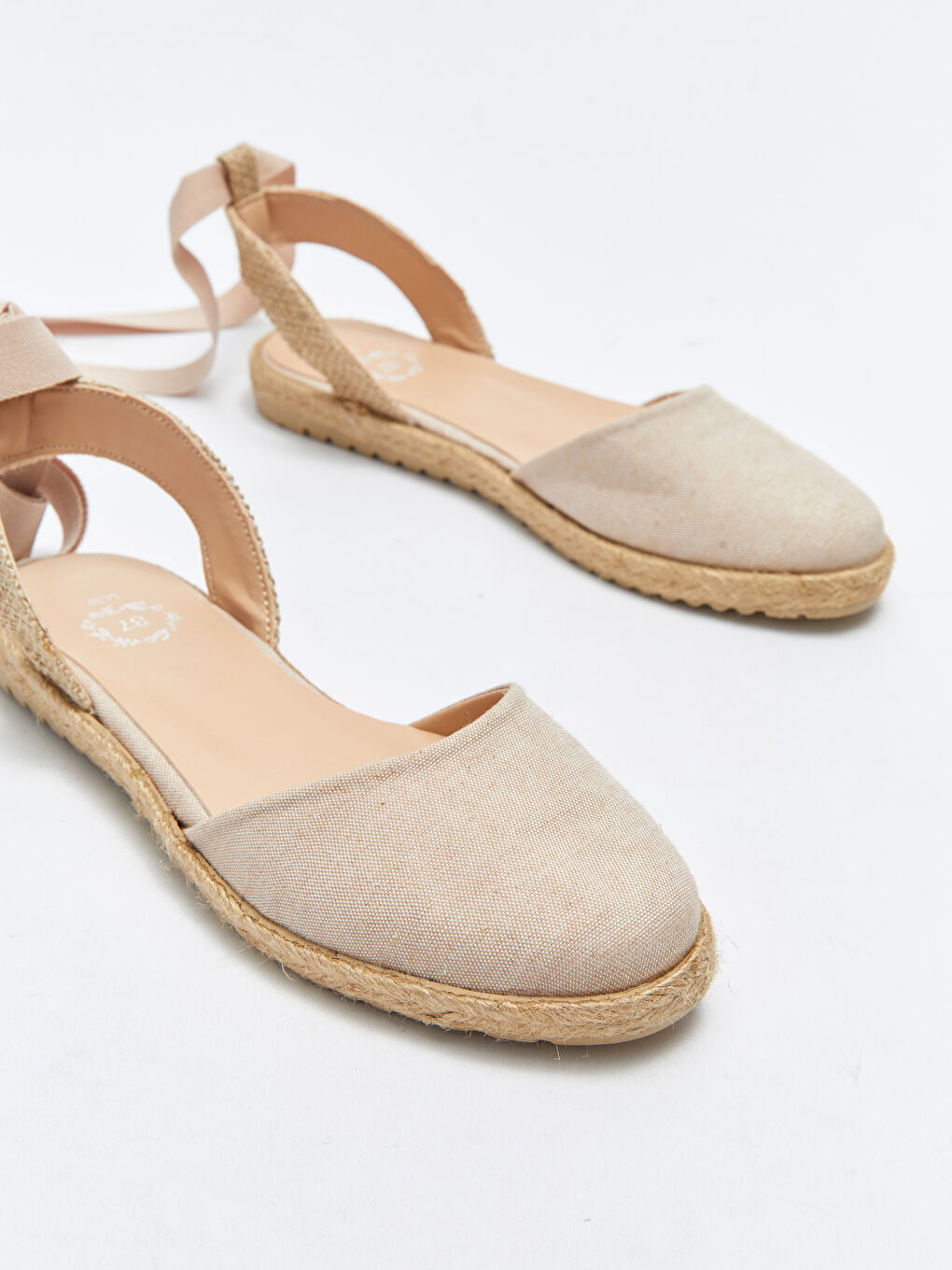 Bej Hasır Tabanlı Kadın Sandalet-1