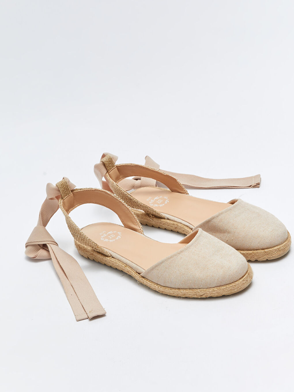 Bej Hasır Tabanlı Kadın Sandalet-2