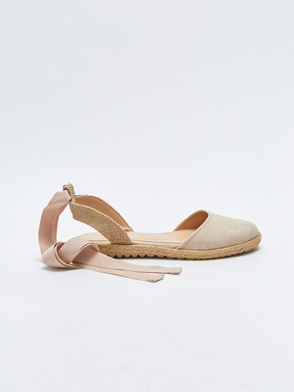 Bej Hasır Tabanlı Kadın Sandalet-5