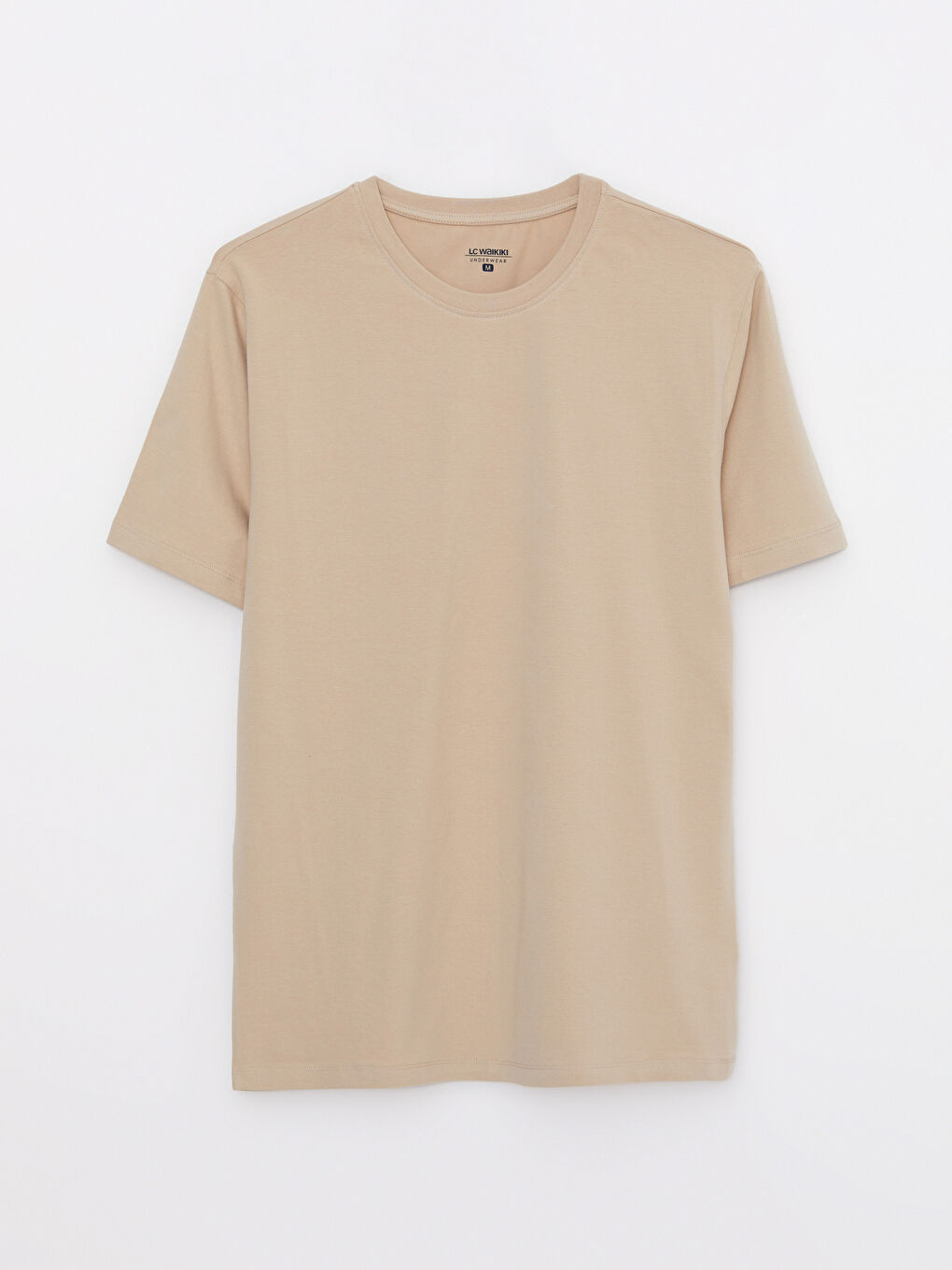 Bej Bisiklet Yaka Kısa Kollu Erkek Atlet-5