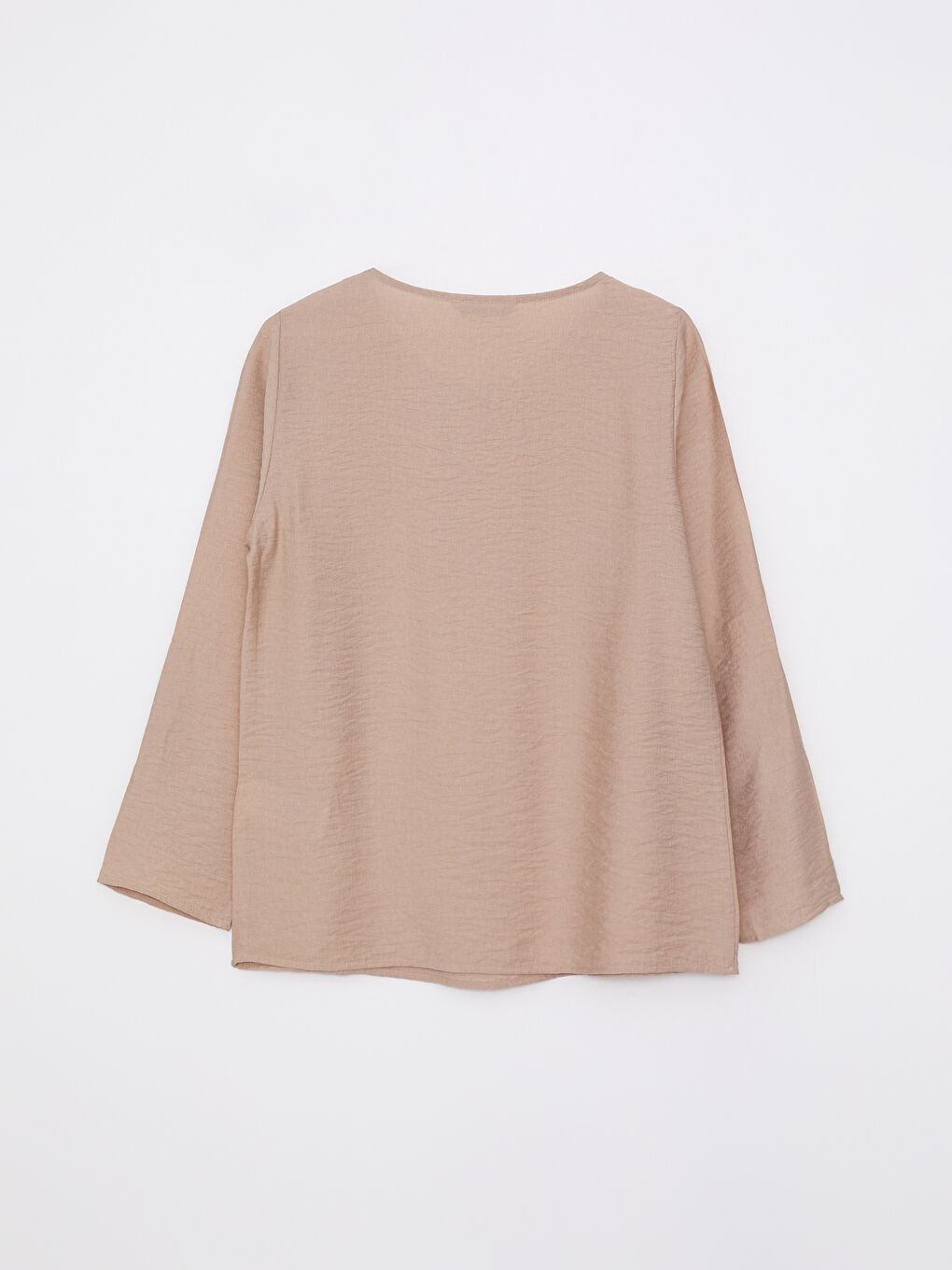 Crew Neck Plain Long Sleeve Women's Blouse-6