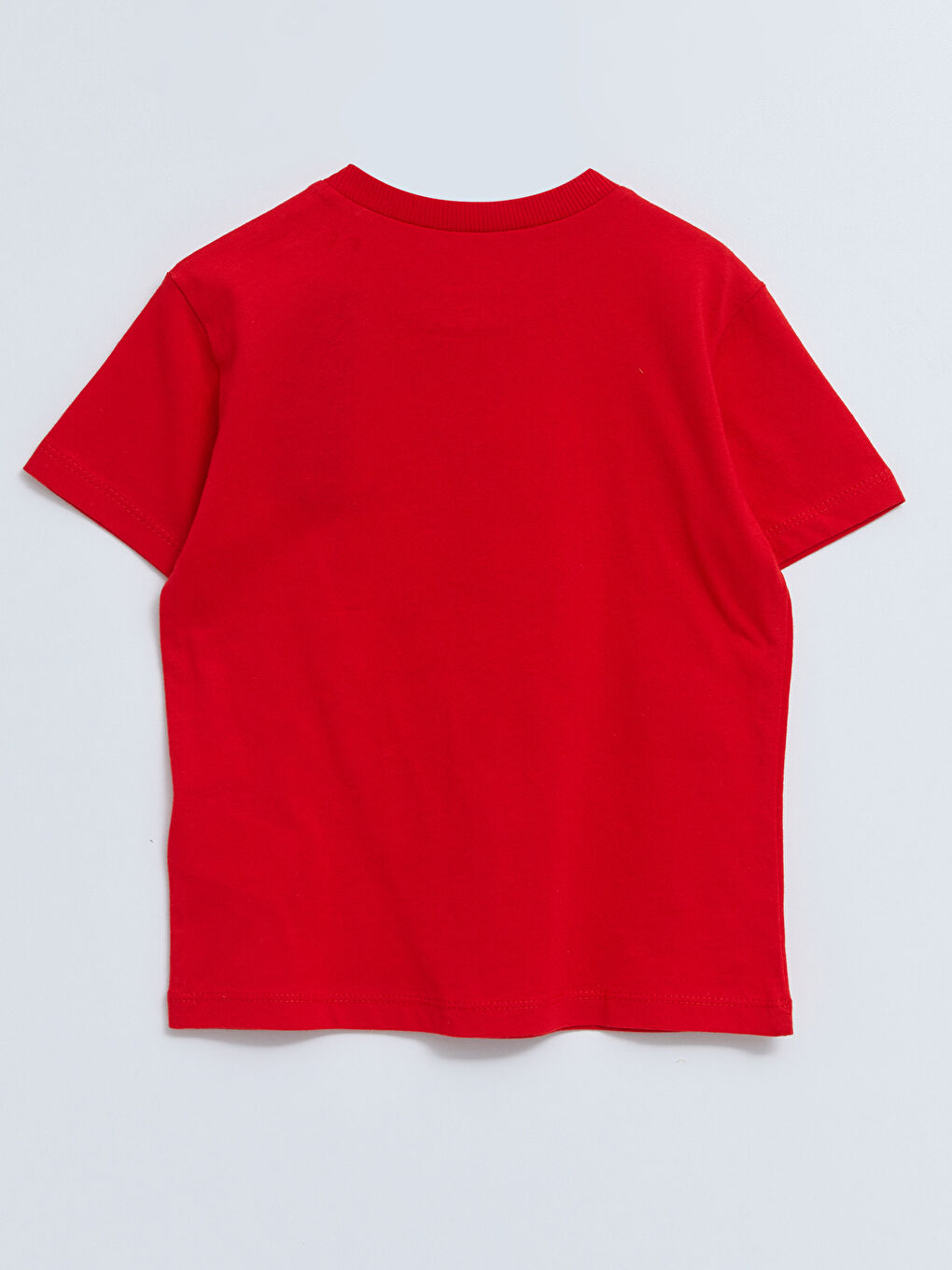 Kırmızı Bisiklet Yaka Kısa Kollu 23 Nisan Baskılı Pamuklu Erkek Bebek Tişört-1