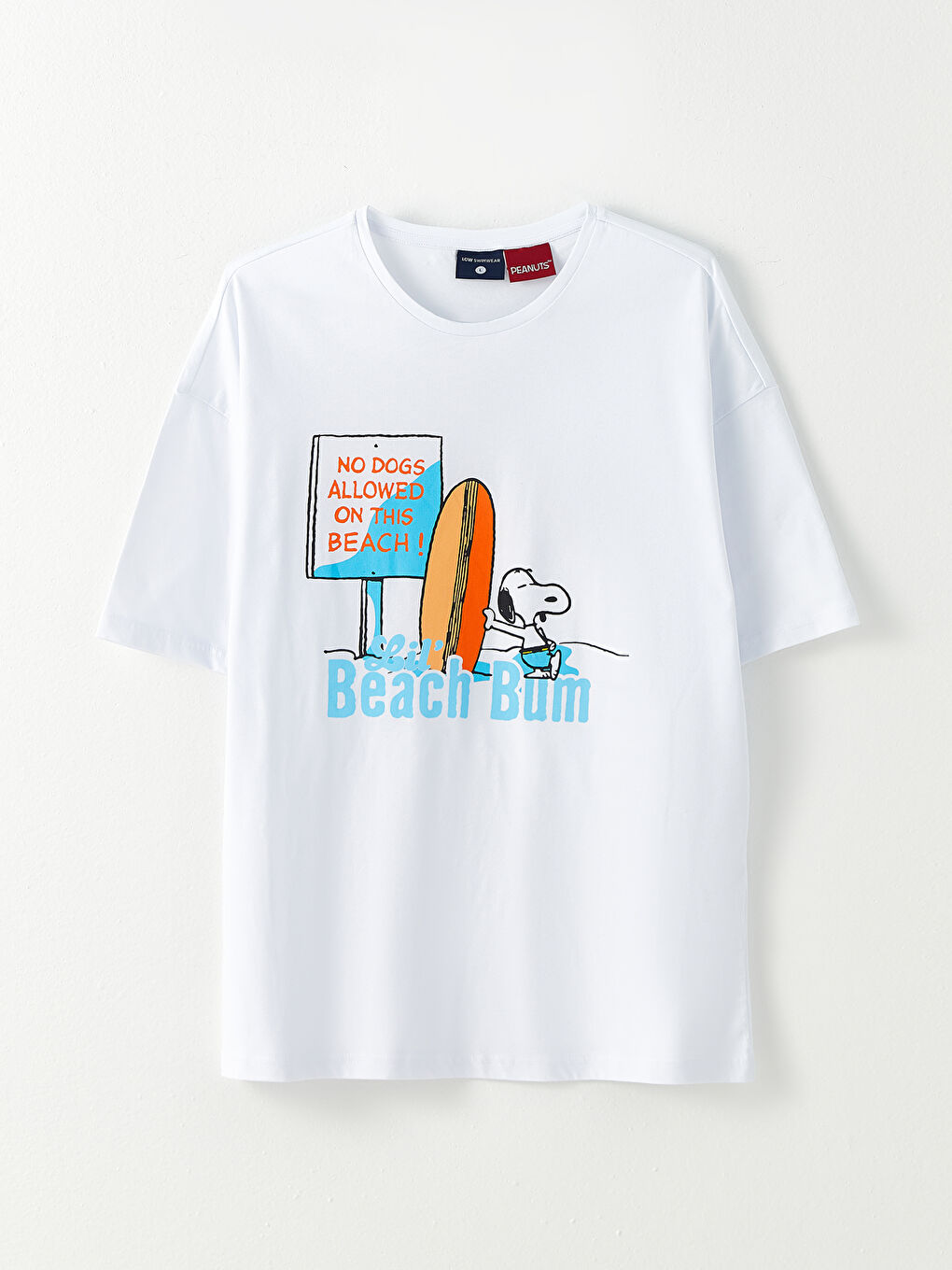 Crew Neck Short Sleeve Snoopy Printed Men's Cotton T-Shirt-5