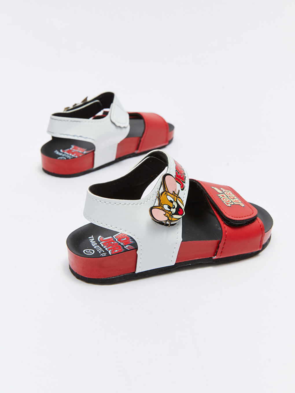 Kırmızı Tom&Jerry Lisanslı Cırt Cırtlı Erkek Bebek Sandalet-4