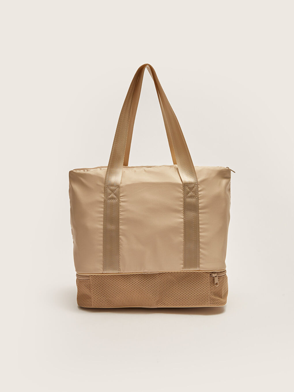Bej Paraşüt Kumaş Kadın Spor Çantası-6