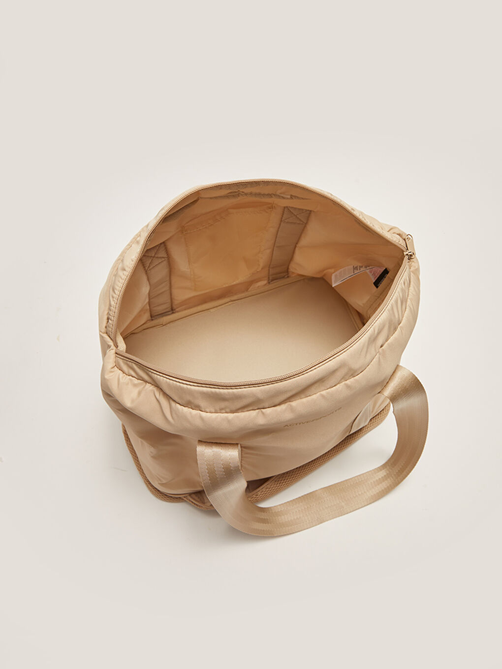 Bej Paraşüt Kumaş Kadın Spor Çantası-8