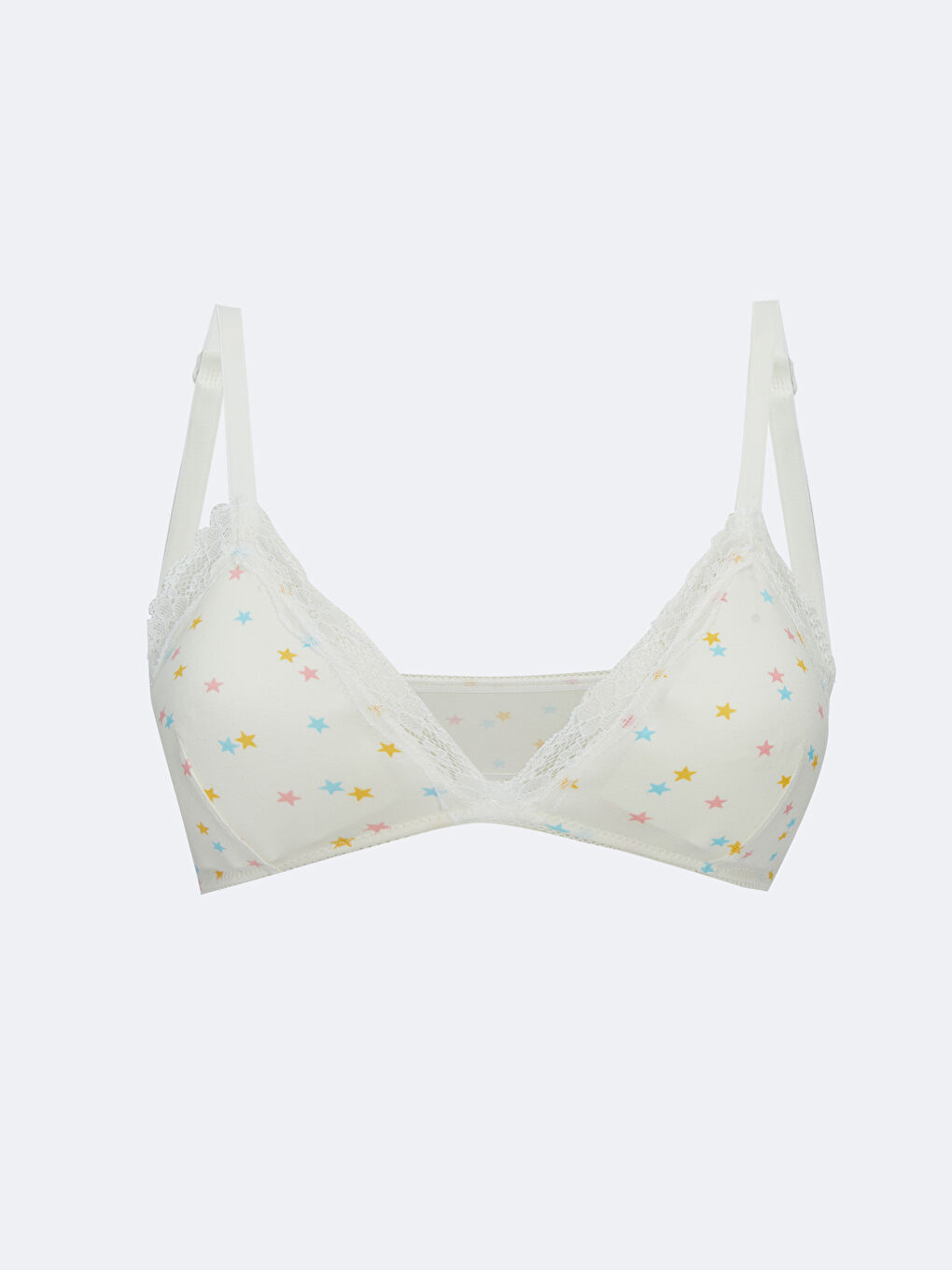 Ekru Balensiz Dolgusuz Desenli İlk Sütyen